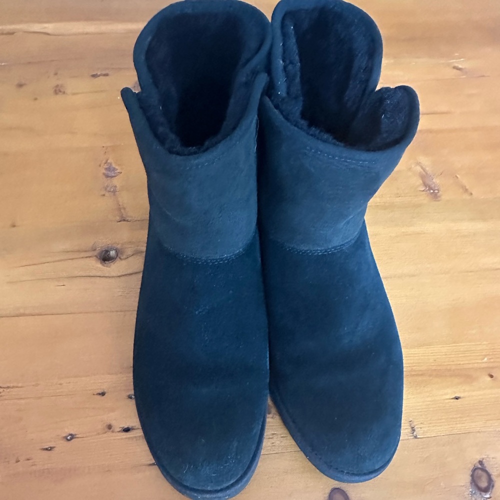 UGG Black Kristin Wedge Suede Boots - Picture 7 of 7